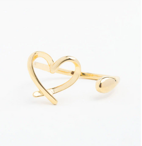 Gold heart ring.