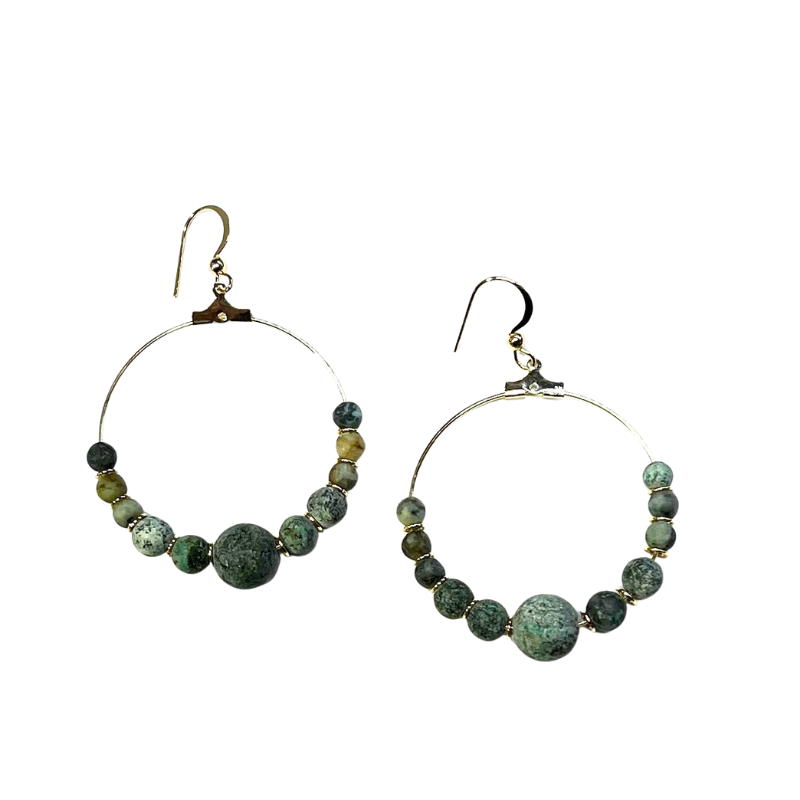 Cecelia Designs Gemstone Hoop Earrings