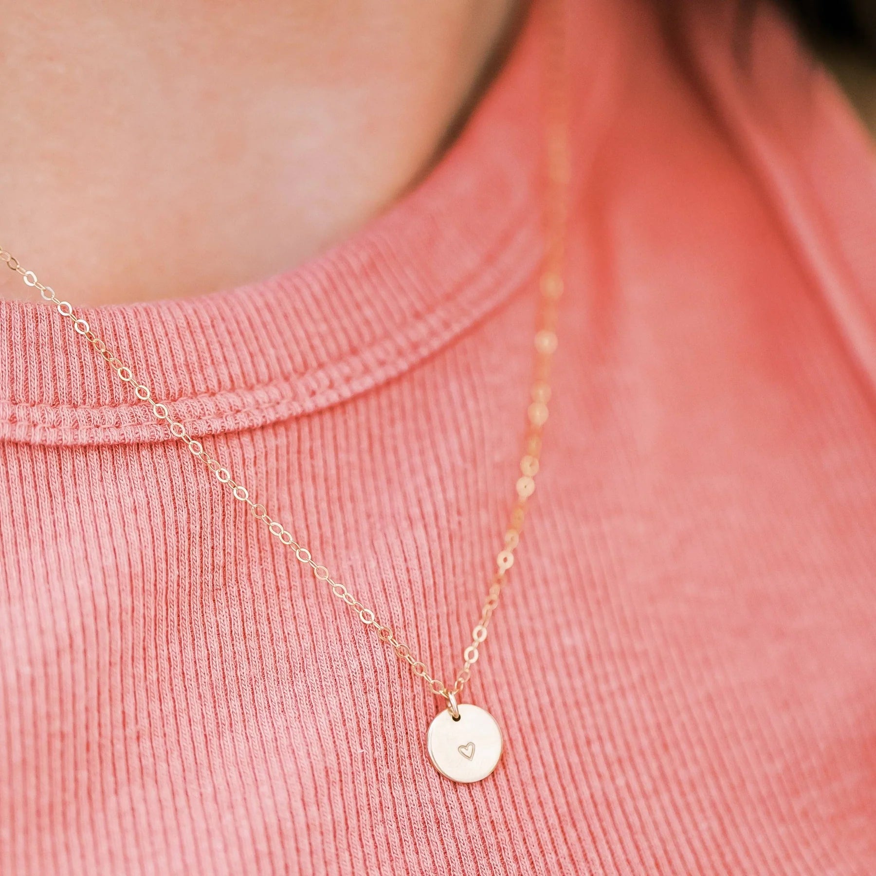 Barberry & Lace Stamped Heart Pendant Necklace
