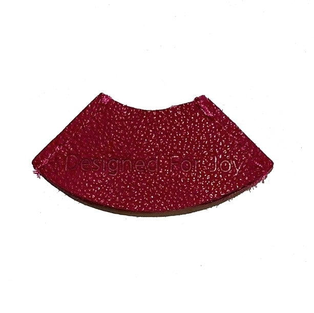 Pink leather bookmark on a white background