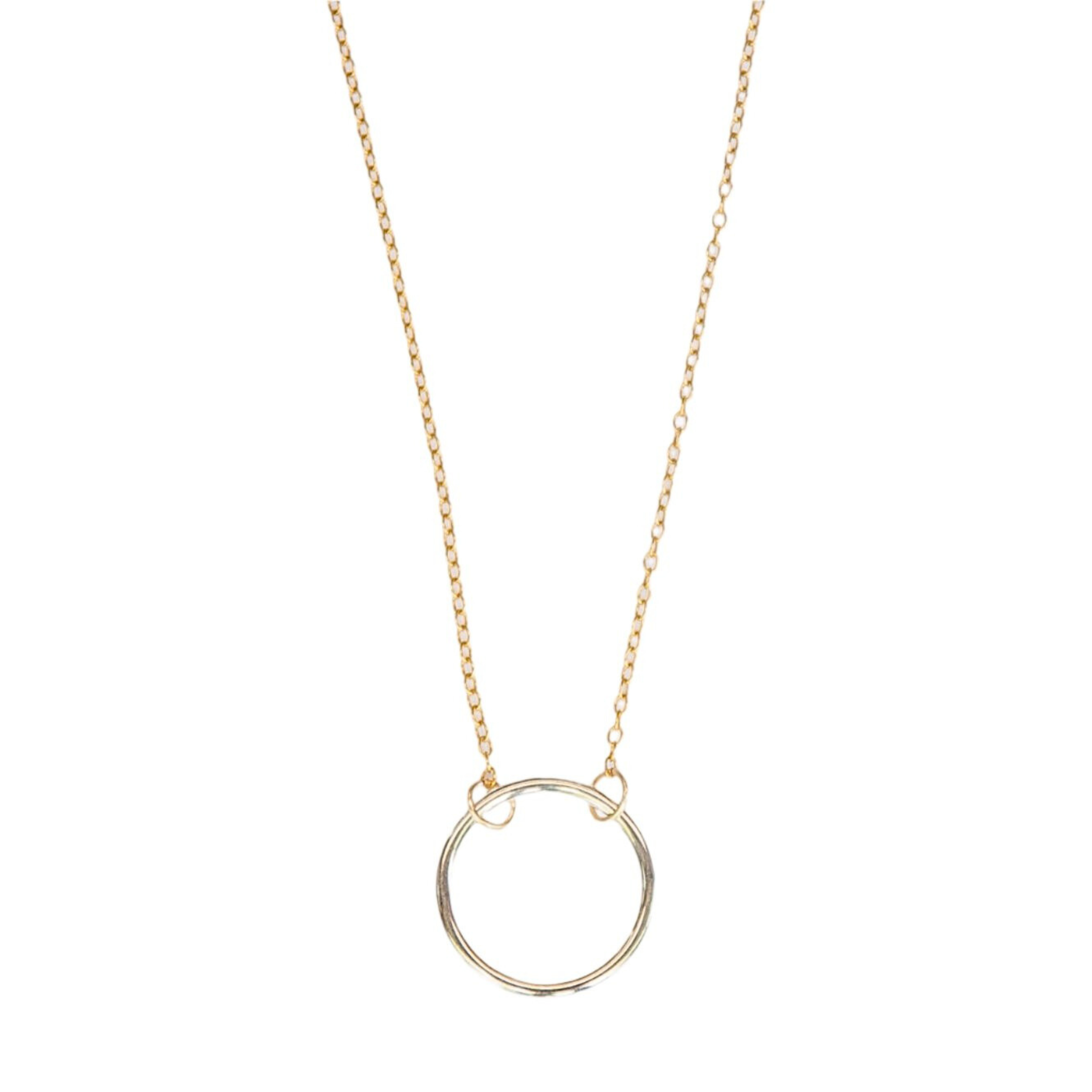 Mixed Metal Circle Necklace