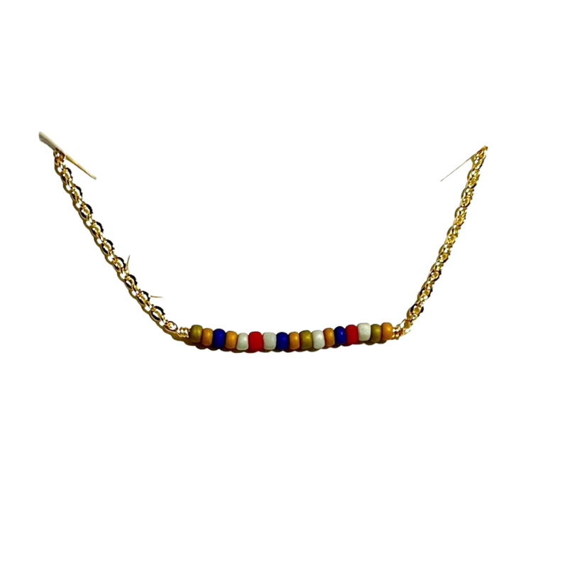 Cecelia Designs Multi Color Bead Horizontal Necklace