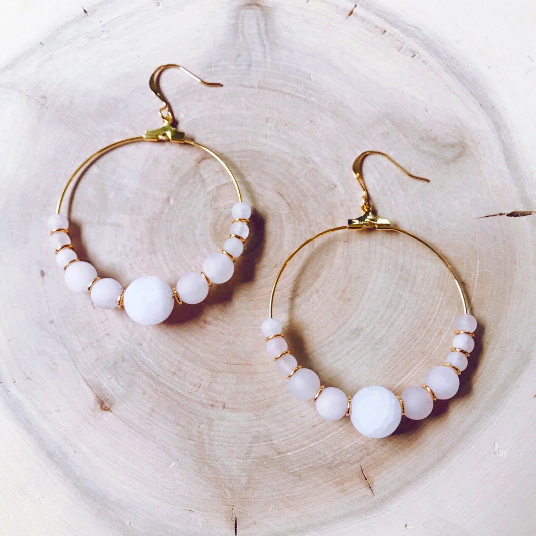 Cecelia Designs Gemstone Hoop Earrings