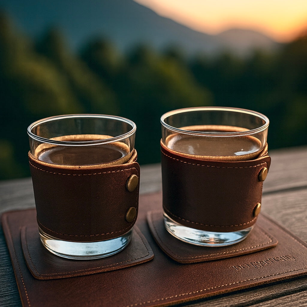 Pour & Pause Leather Spirits Sets