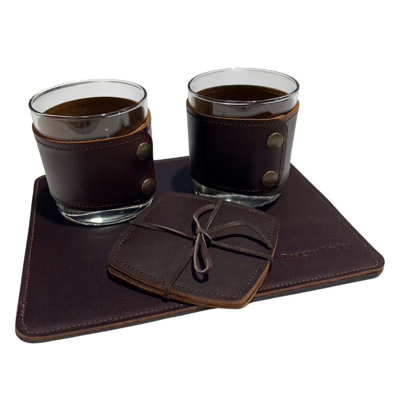 Pour & Pause Leather Spirits Sets
