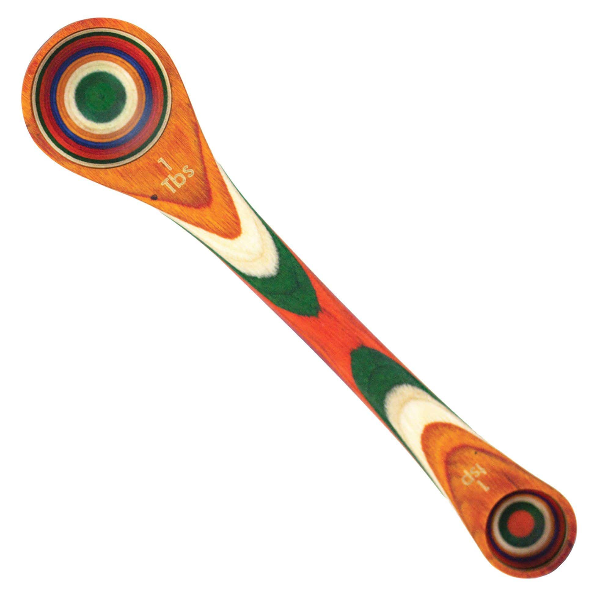 Birchwood dual measuring spoon in rainbow.