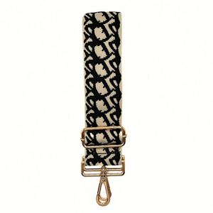 Black pattern guitar style purse strap