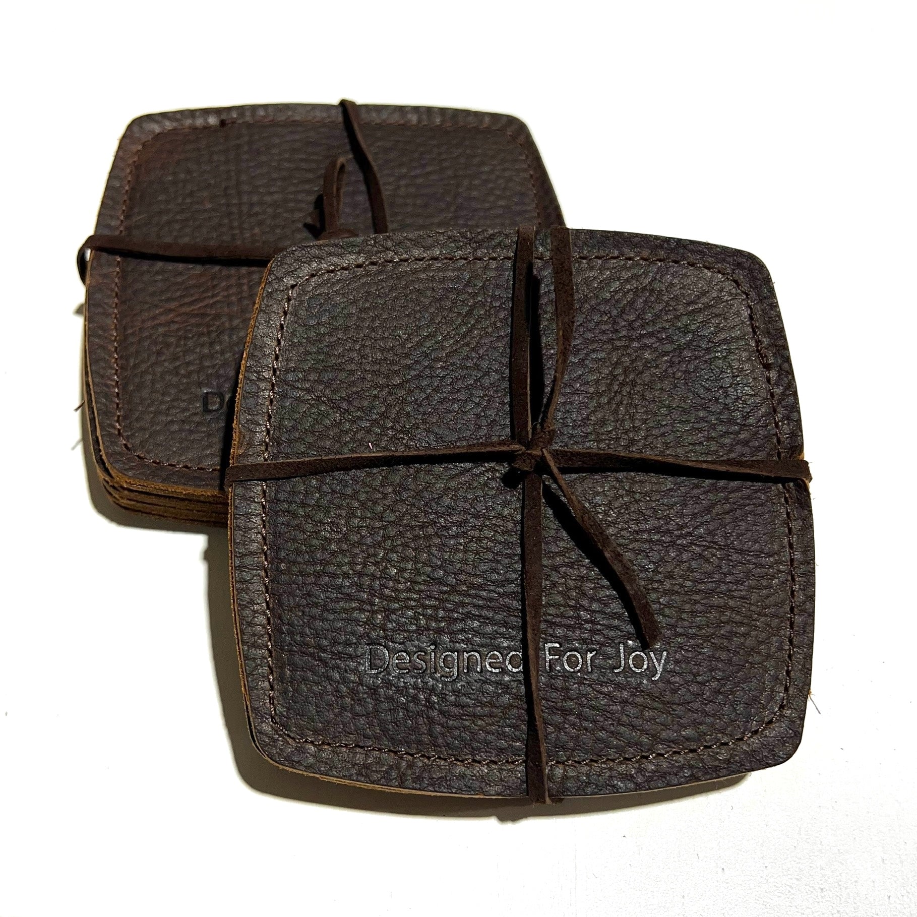 Leather Coasters with DFJ Logo
