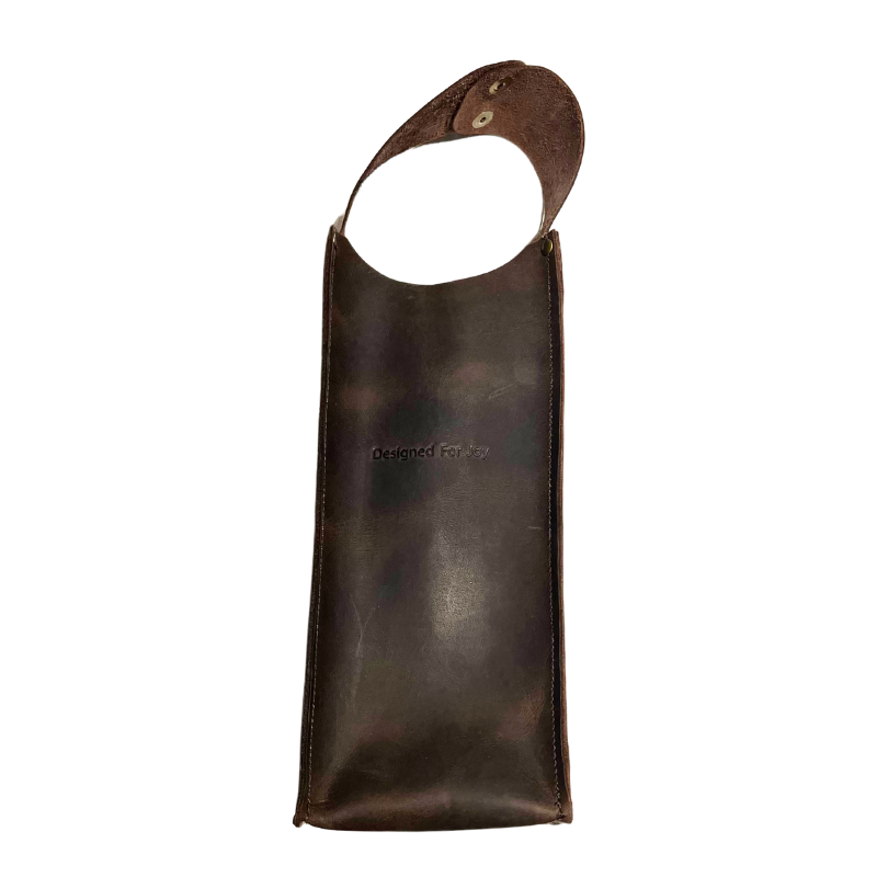 Leather Wine Bottle Tote Bag