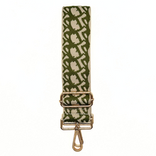 Dark green pattern guitar style purse strap