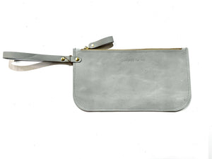 Slim Leather Zipper Wristlet