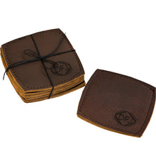 Coasters in brown leather