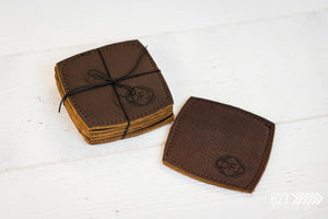 Coasters in brown leather