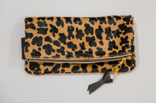 Hair On Leather Foldover Clutch