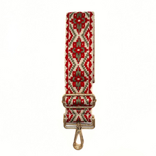 Red pattern guitar style purse strap