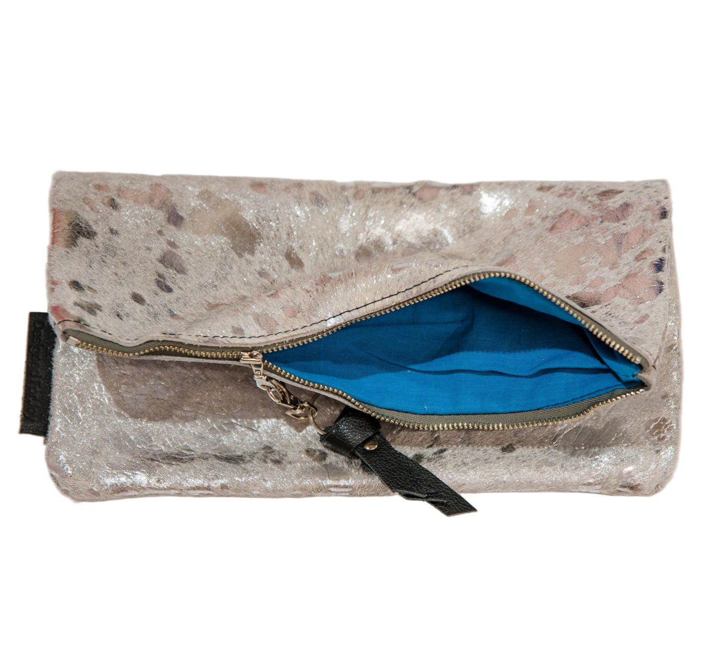 Hair On Leather Foldover Clutch