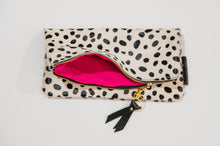 Hair On Leather Foldover Clutch