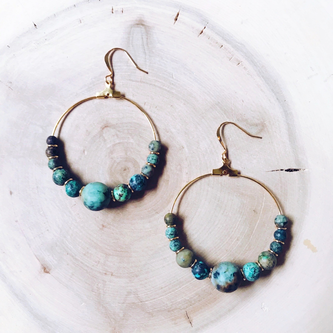 Cecelia Designs Gemstone Hoop Earrings