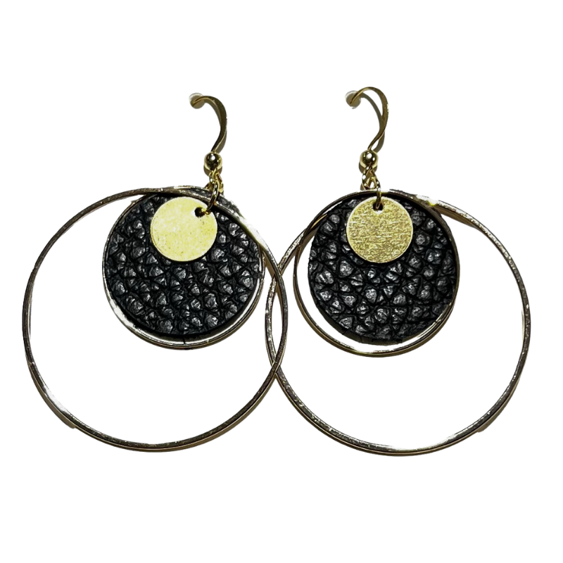 Leather and Cork Earrings