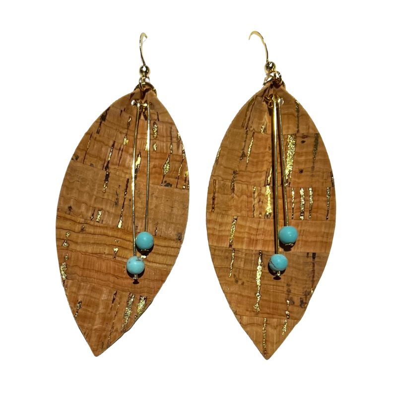 Leather and Cork Earrings