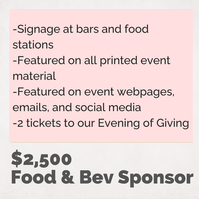 Food & Beverage Sponsor - 3 available!