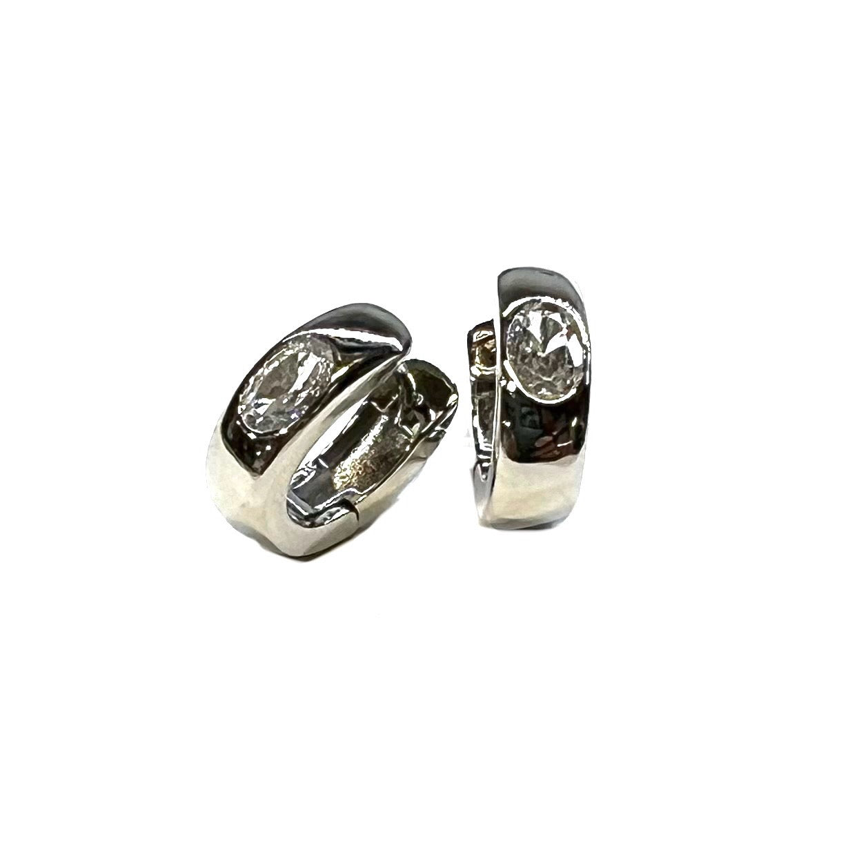 Cubic Zirconia Huggie Hoops
