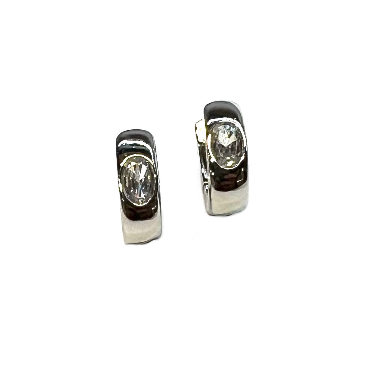 Cubic Zirconia Huggie Hoops