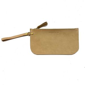 Slim Leather Zipper Wristlet