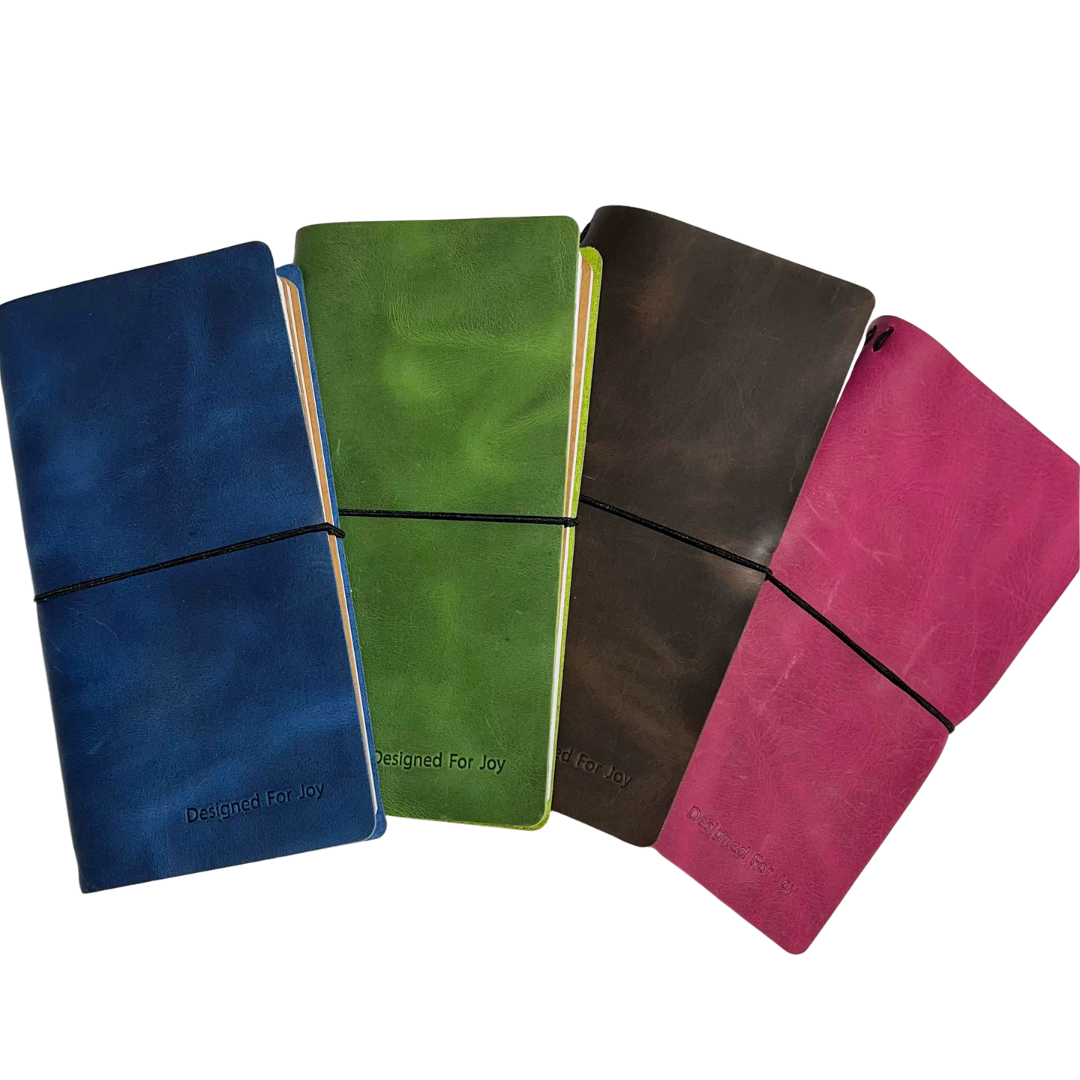 Traveler Size Leather Journals in Colors