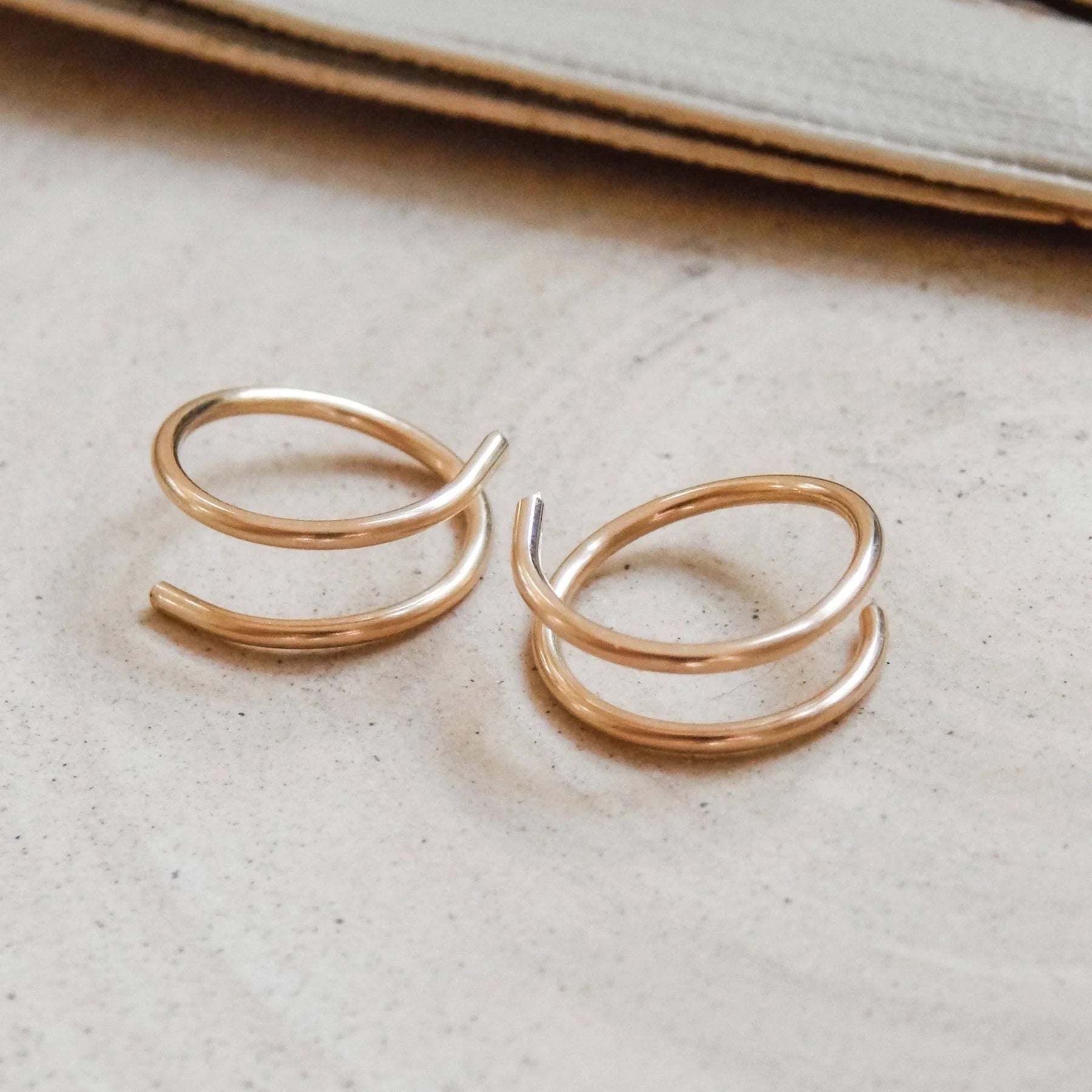 Barberry & Lace Twist-In Double Huggie Hoops