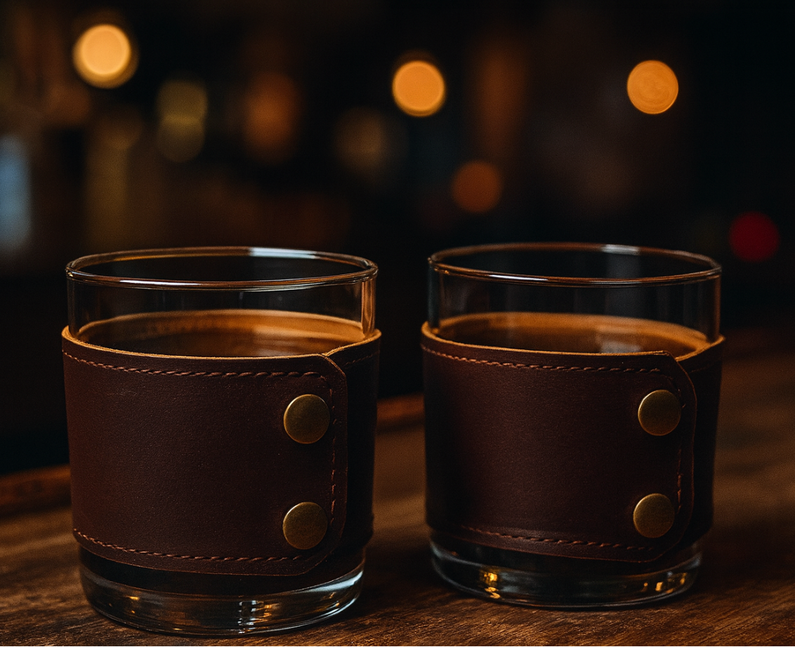Pour & Pause Leather Spirits Sets