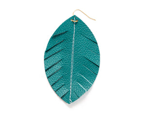 Heather Feather Leather Earrings