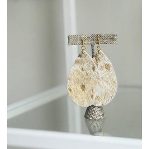 Gold Fleck Leather Earrings