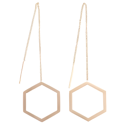 Raleigh_Jewelry_Gold_Hexagon_Ear_Threads