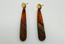 Wood and Resin Medium Bar Earrings