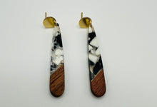 Wood and Resin Medium Bar Earrings