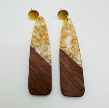 Wood and Resin Long Bar Earrings
