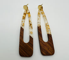 Wood and Resin Long Bar Earrings
