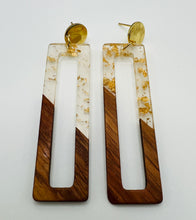 Wood and Resin Long Bar Earrings