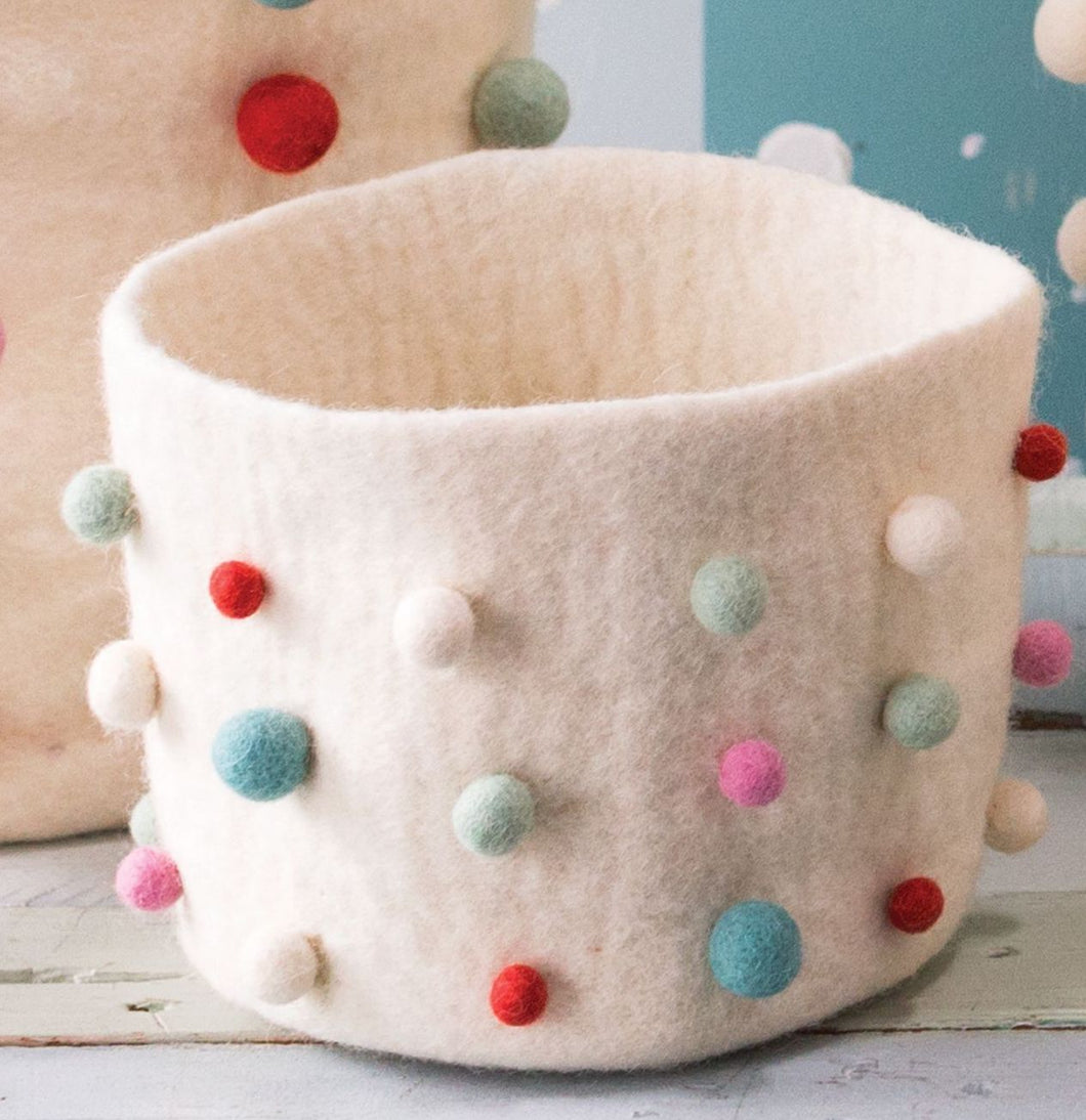 Felt Pom Pot Cover - Small - Multi