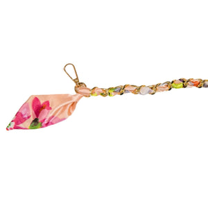 Pink floral scarf chain.