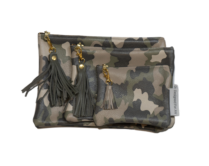 Camo Leather Pouches