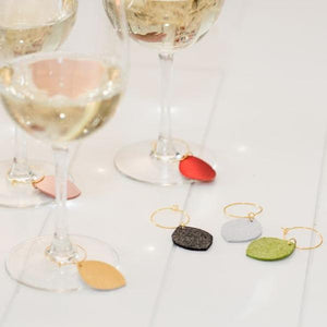 Leather wine charms made in 6 different colors