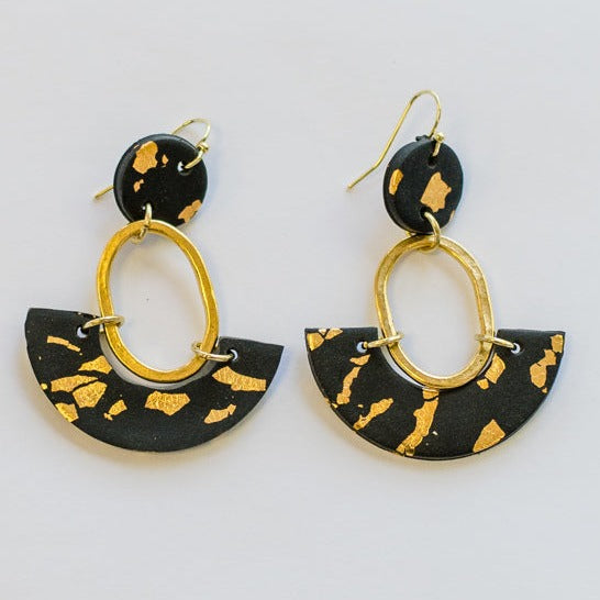 Clay Crescent Hoop Earring