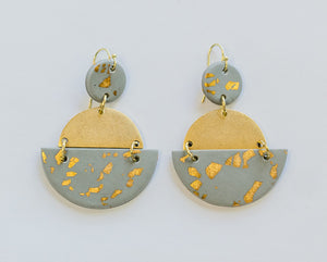 Clay Half Moon Earring