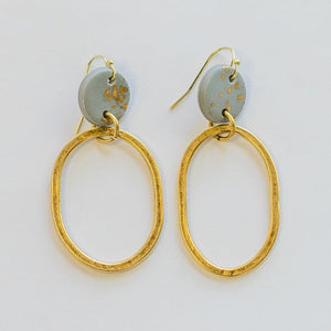 Clay Oval Hoop Earrings