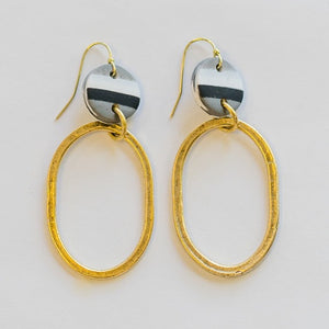 Clay Oval Hoop Earrings
