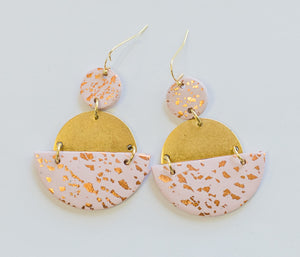 Clay Half Moon Earring