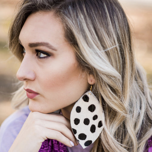 Hair On Leather Earrings