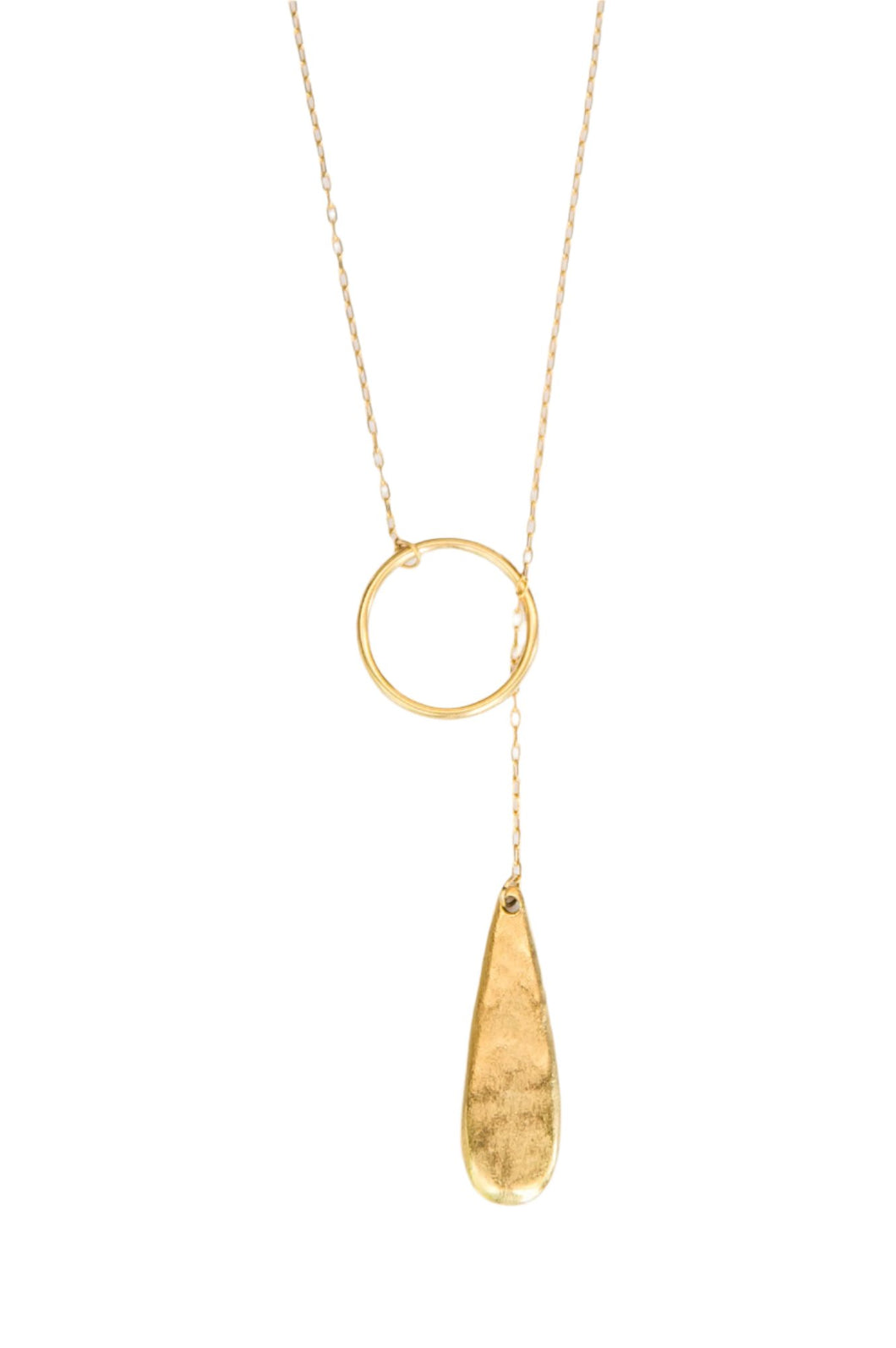 Gold or Silver Drop Lariat Necklace